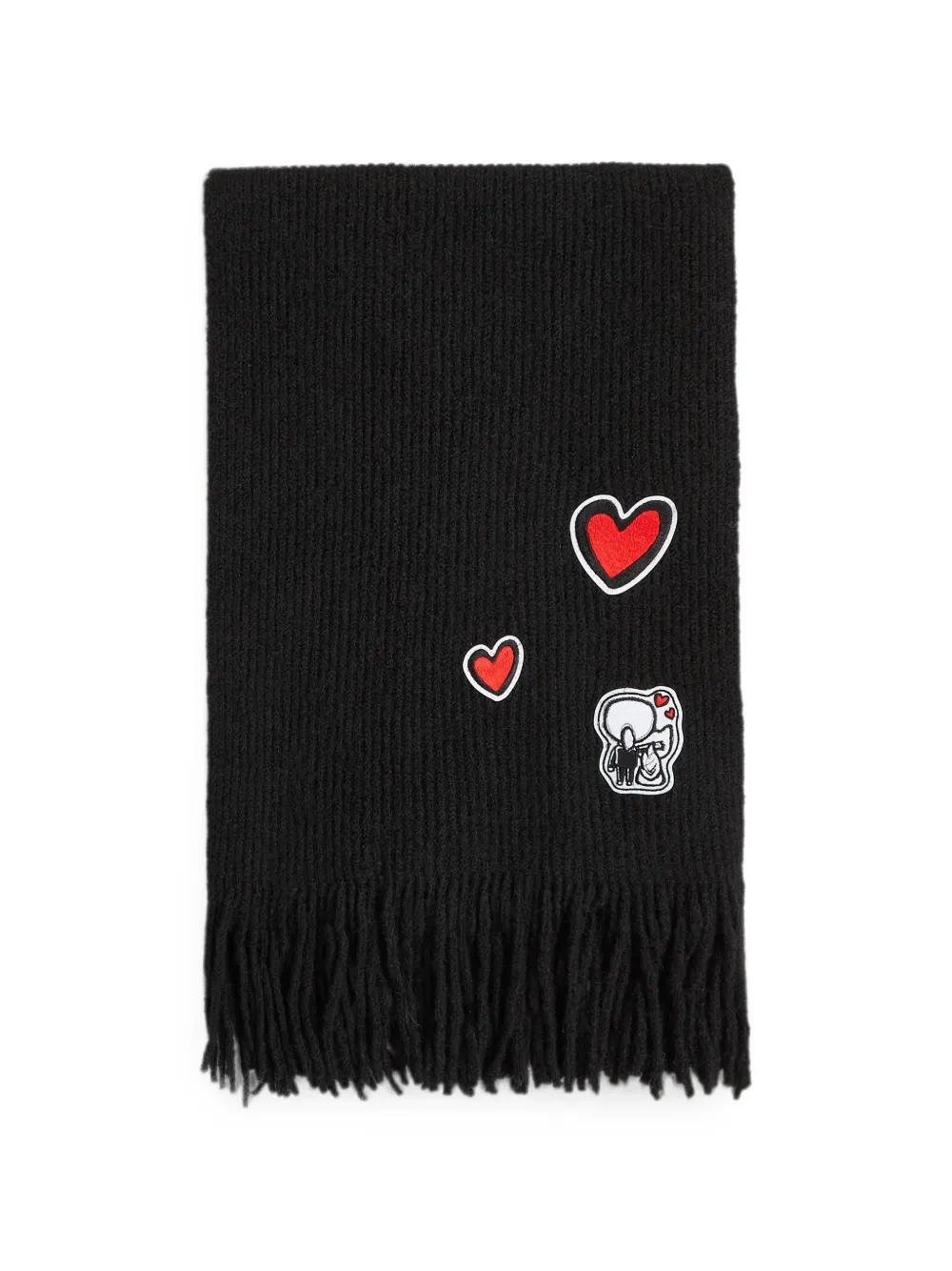 Karl Lagerfeld Ikon Schal mit Pelz - Schwarz