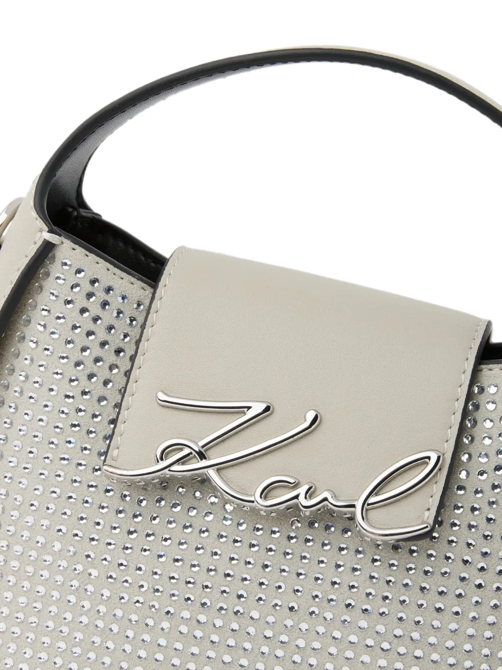 Karl Lagerfeld small K Signature rhinestones crossbody bag Beige