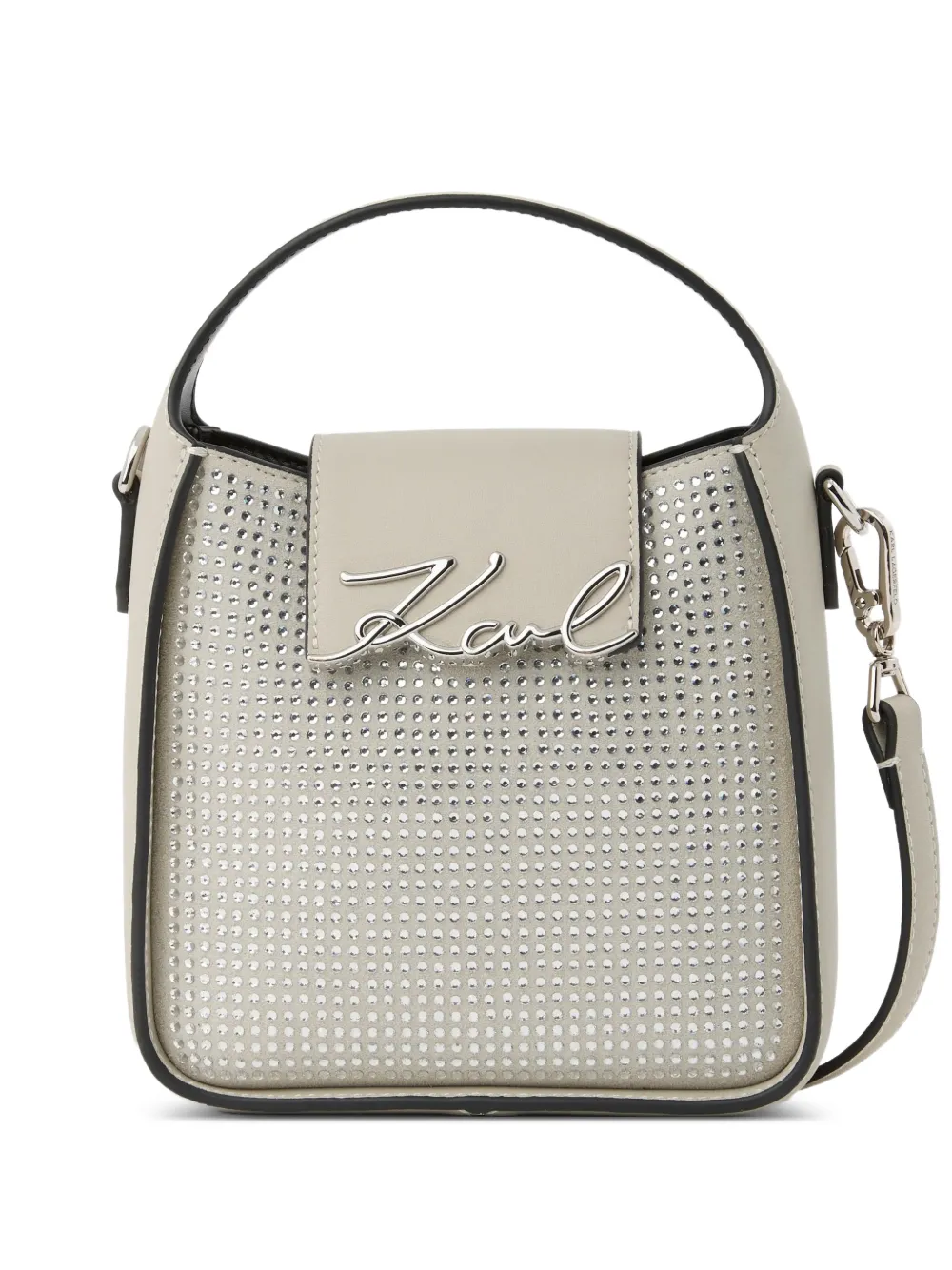 Karl Lagerfeld small K/Signature rhinestones crossbody bag - Toni neutri