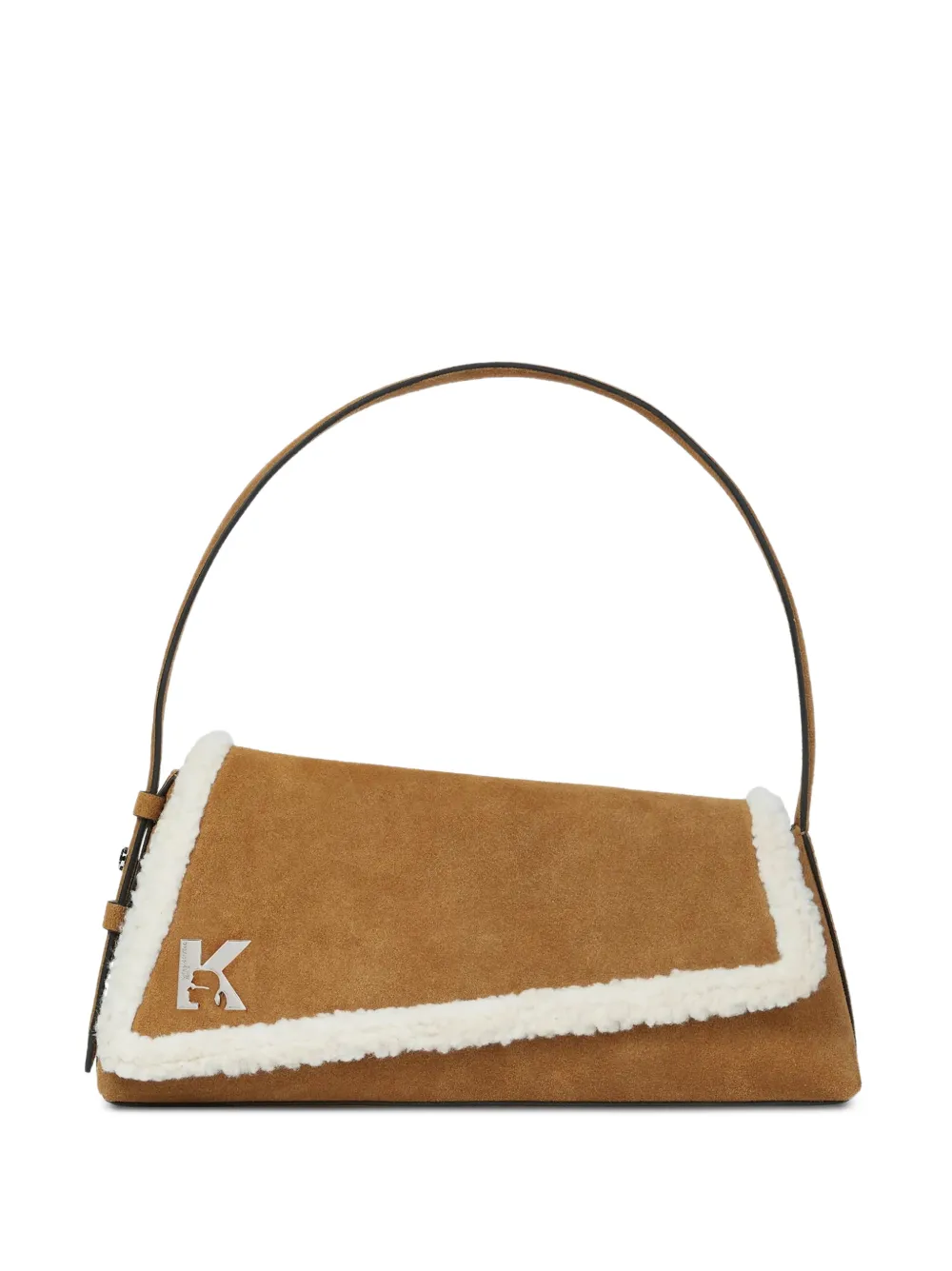 Karl Lagerfeld Jeans Geo Schultertasche aus Wildleder - Braun