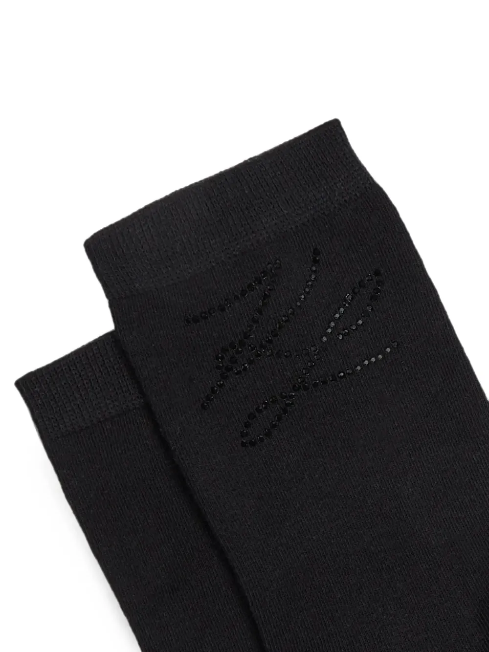 Karl Lagerfeld Autograph 2-pack sokken met mesh en stras Zwart