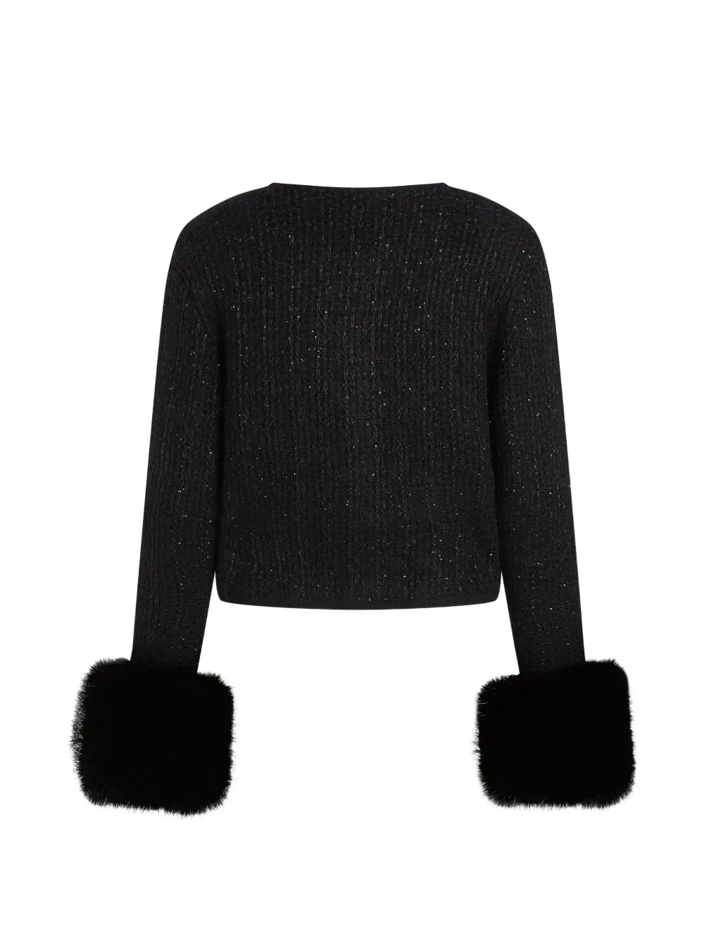 Karl Lagerfeld Vest met afwerking van imitatiebont Zwart