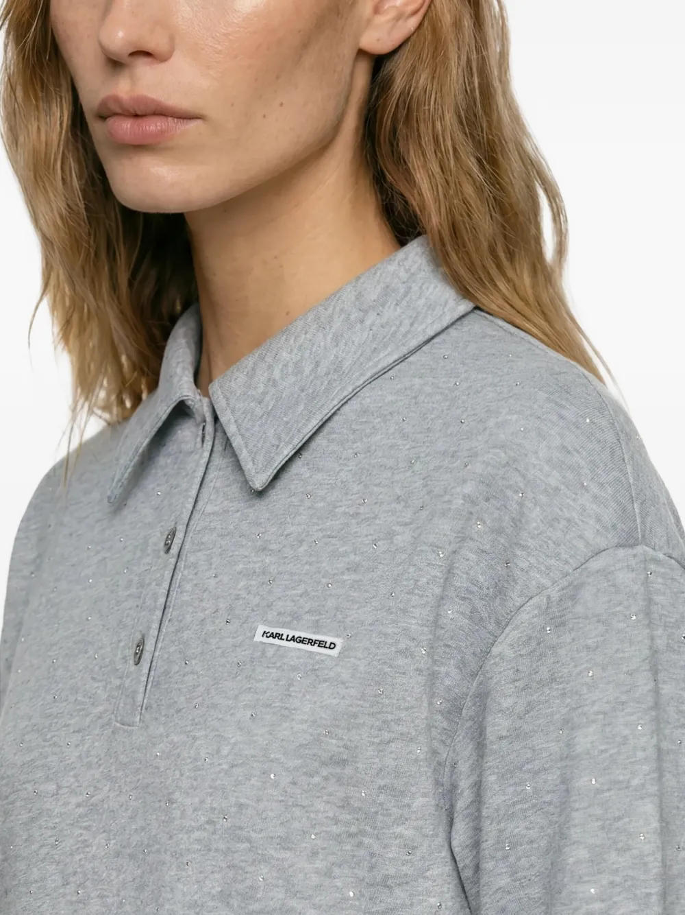 Karl Lagerfeld Sweater met stras Grijs