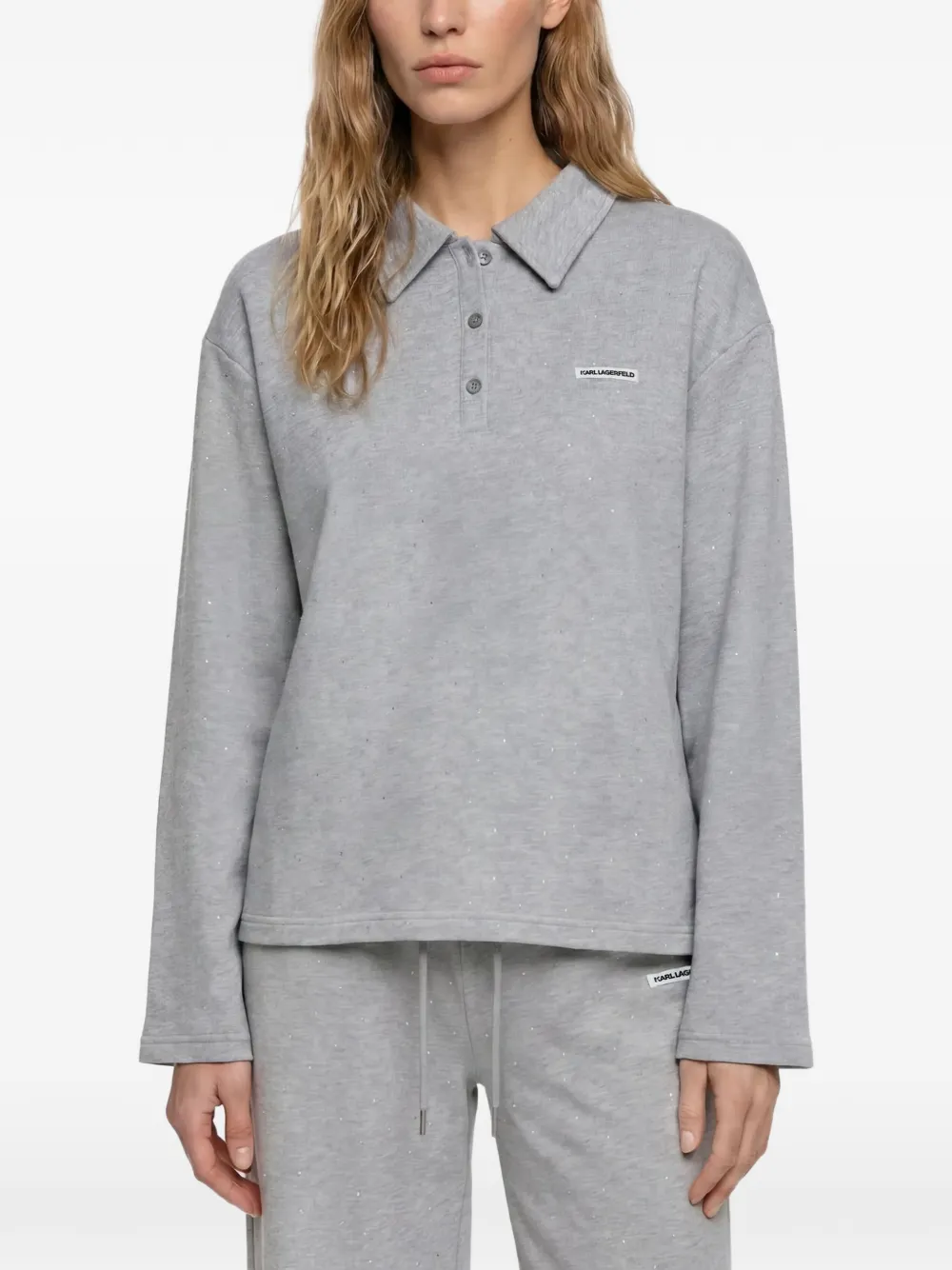 Karl Lagerfeld Sweater met stras Grijs