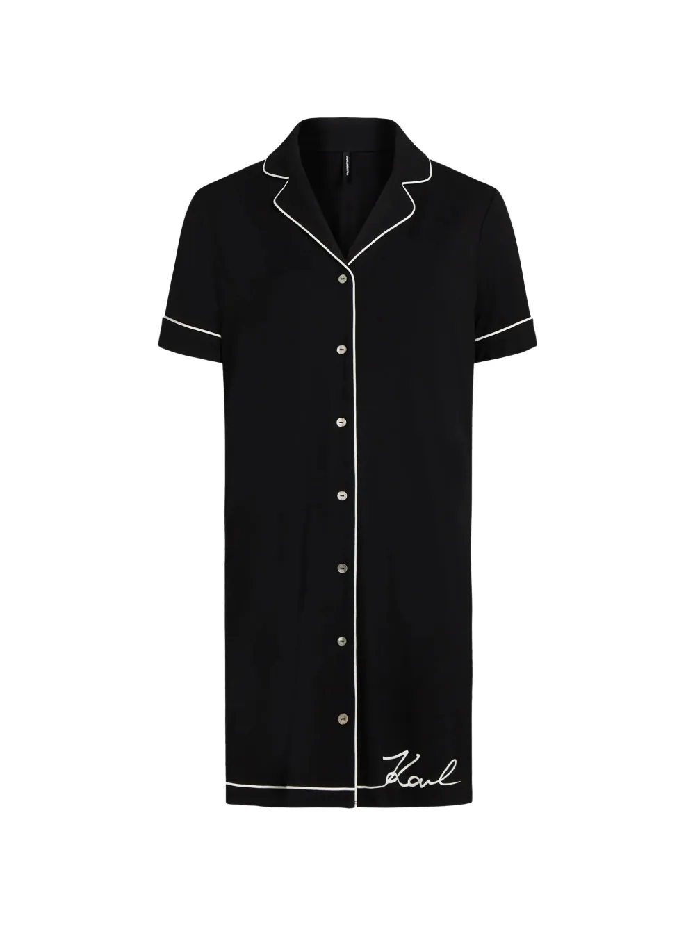 Karl Lagerfeld Signature Pyjama-Hemdkleid - Schwarz