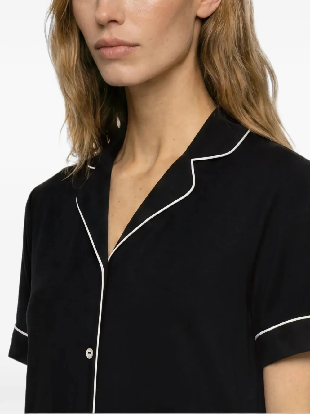 Karl Lagerfeld Signature pyjamashirt Zwart