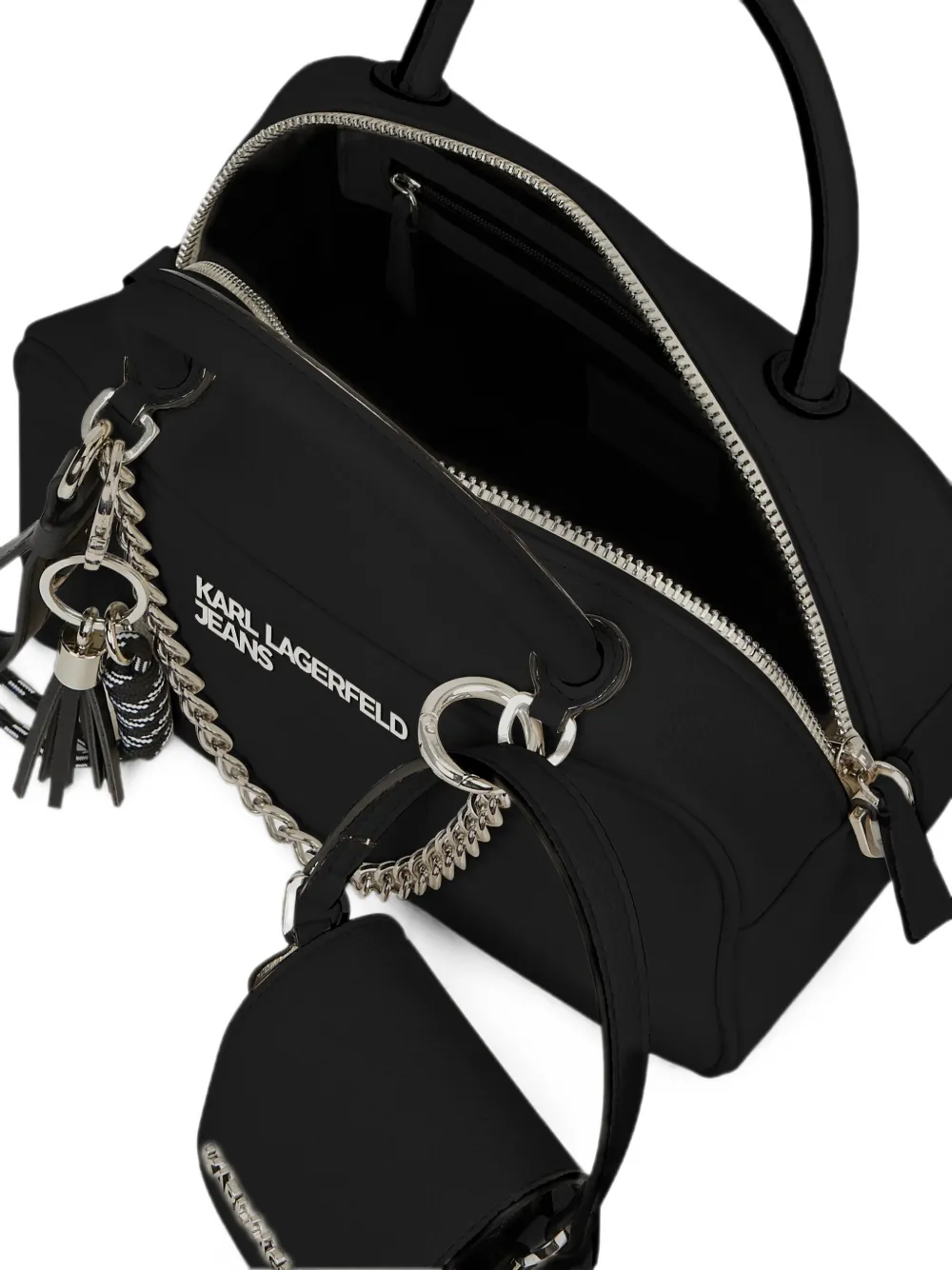 Karl Lagerfeld Jeans Shopper met logoplakkaat Zwart