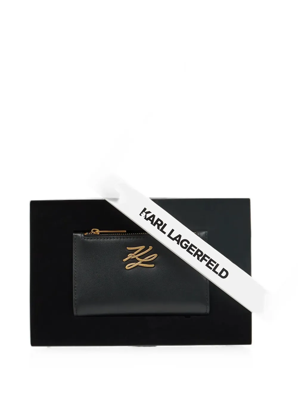 Karl Lagerfeld Medium K Autograph smalle portemonnee Zwart