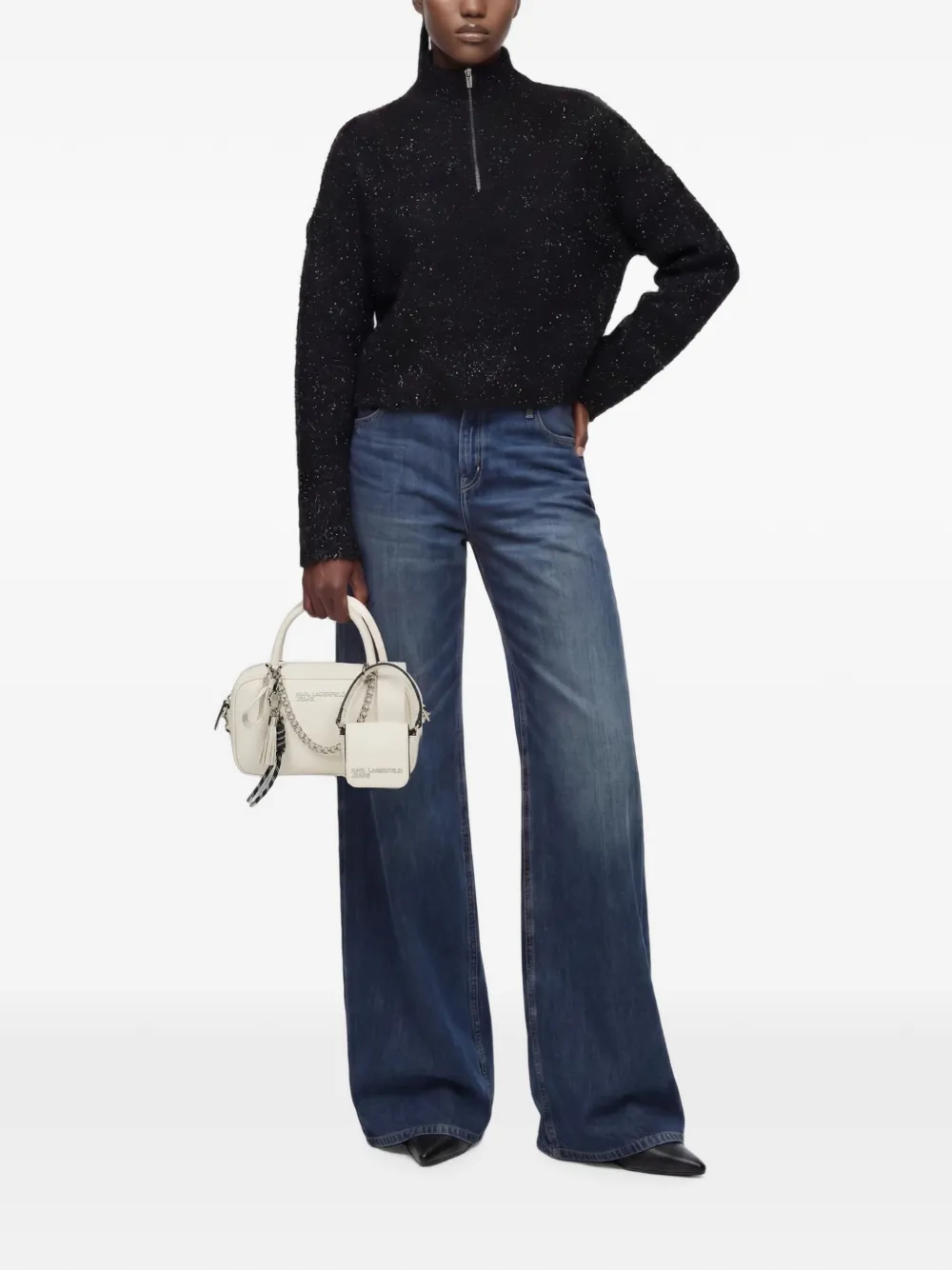 Karl Lagerfeld Jeans shopper verfraaid met bedel Beige