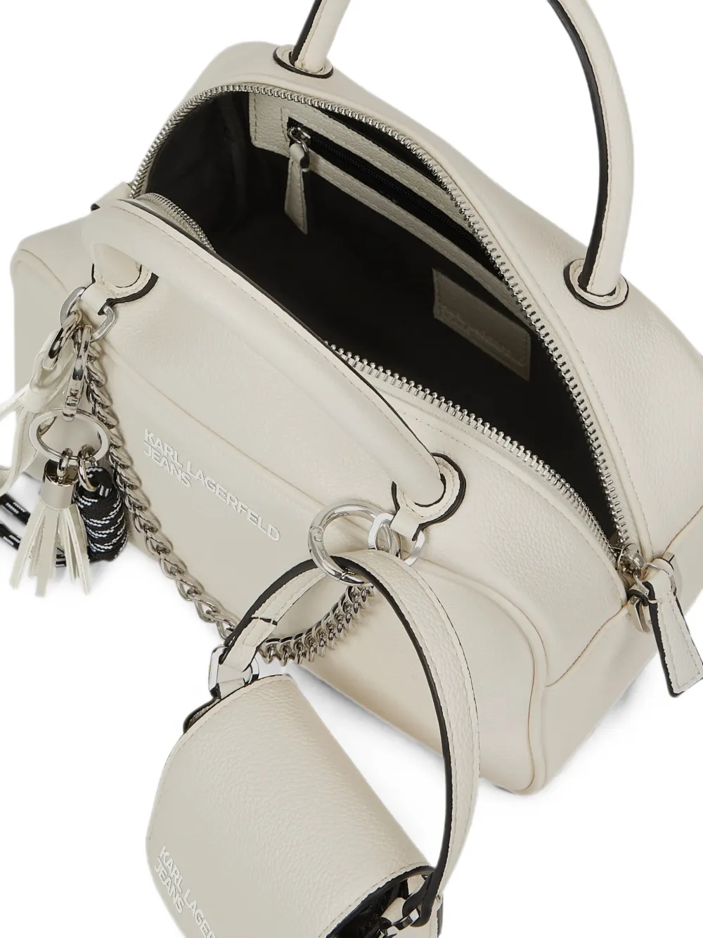 Karl Lagerfeld Jeans shopper verfraaid met bedel Beige