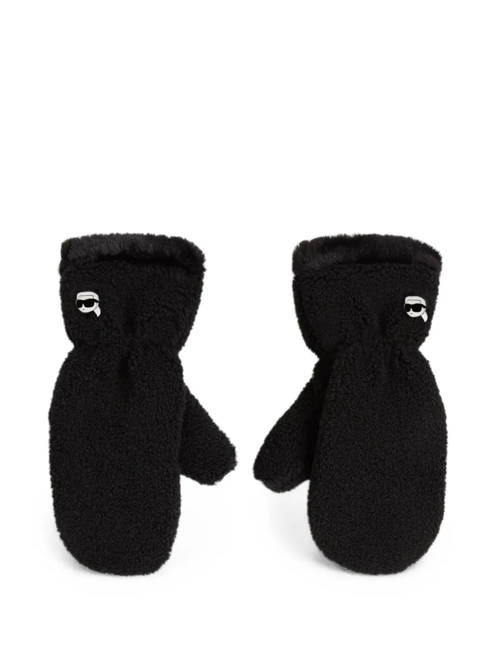 Karl Lagerfeld Guanti Ikon in shearling - Nero