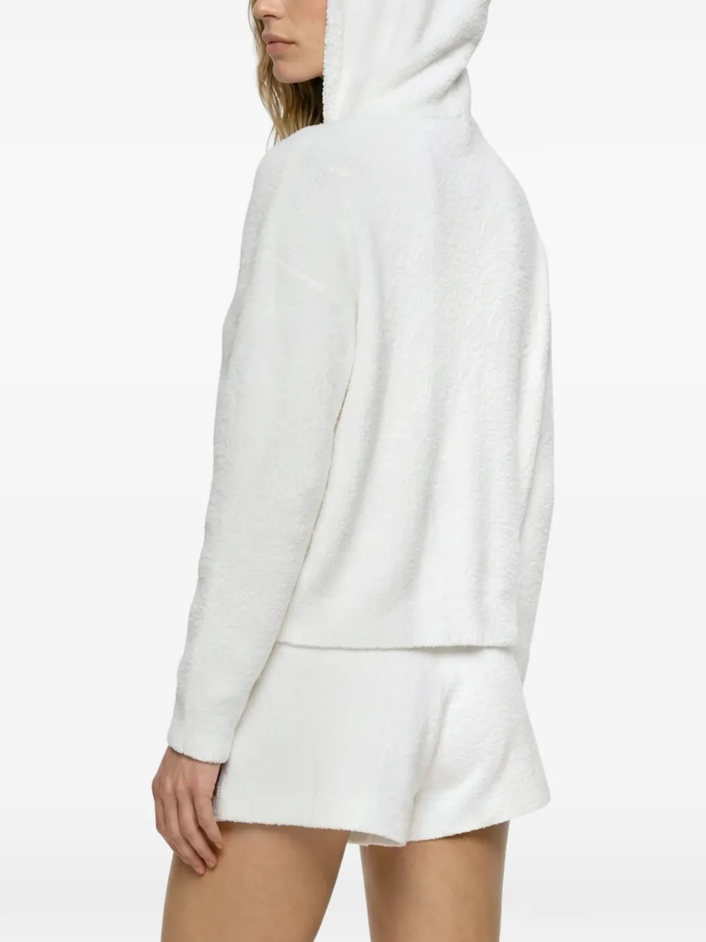 Karl Lagerfeld Ikon Choupette donzige hoodie met rits Wit