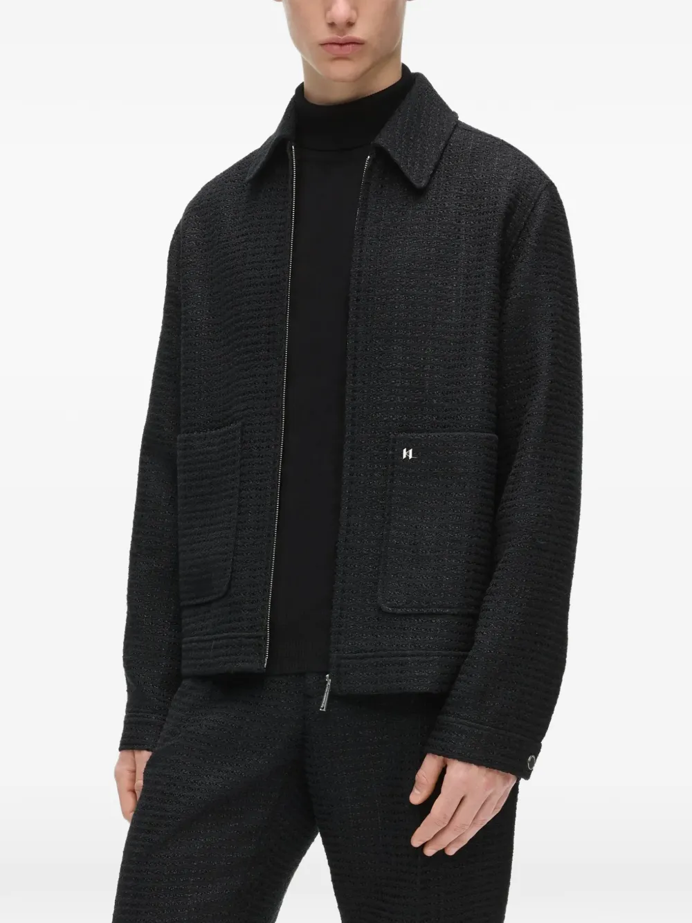 Karl Lagerfeld Bouclé jas Zwart
