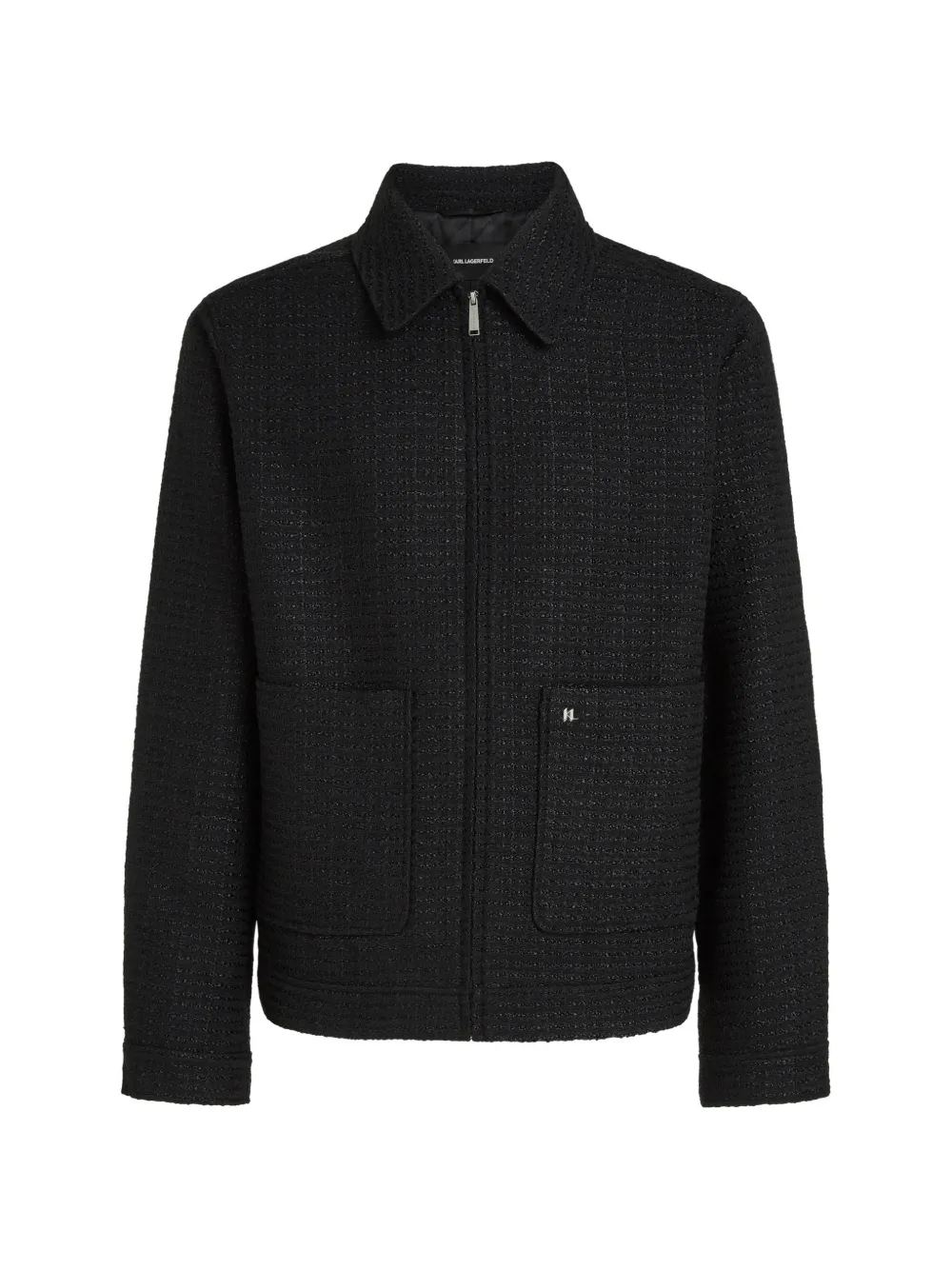 Karl Lagerfeld Bouclé jas Zwart