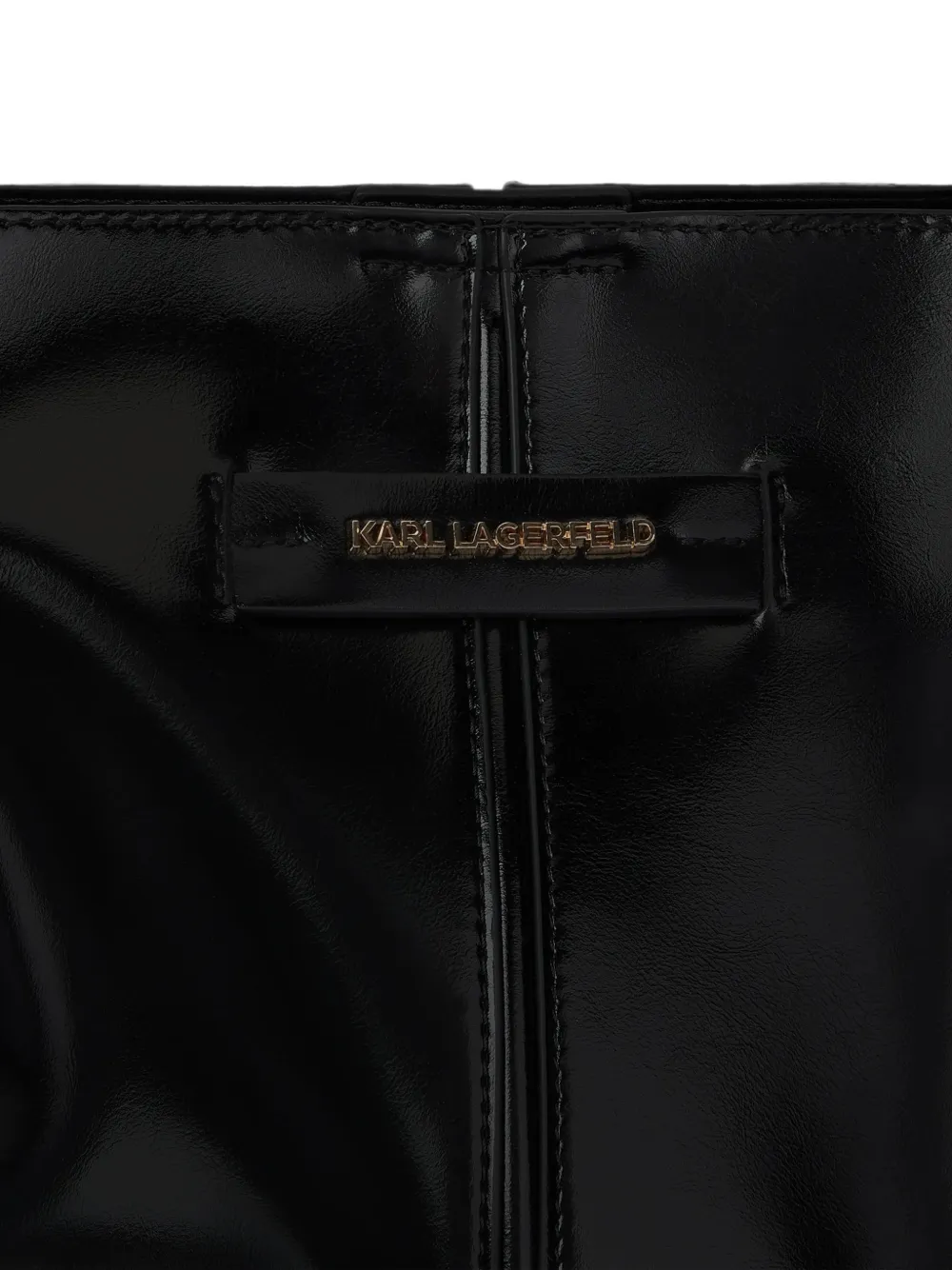 Karl Lagerfeld Medium K Pierced glanzende shopper Zwart