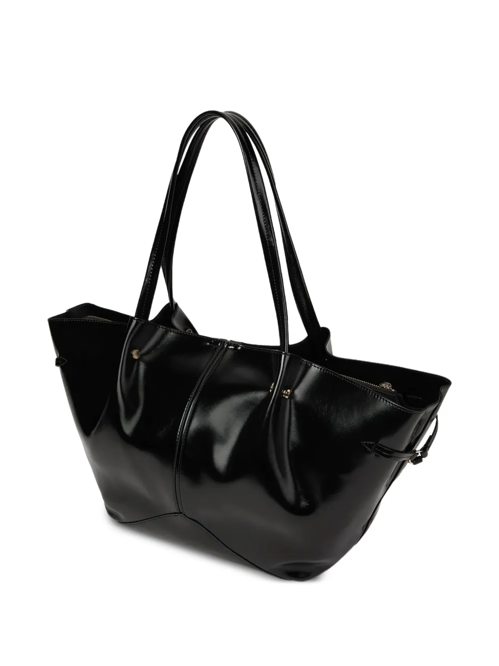 Karl Lagerfeld Medium K Pierced glanzende shopper Zwart