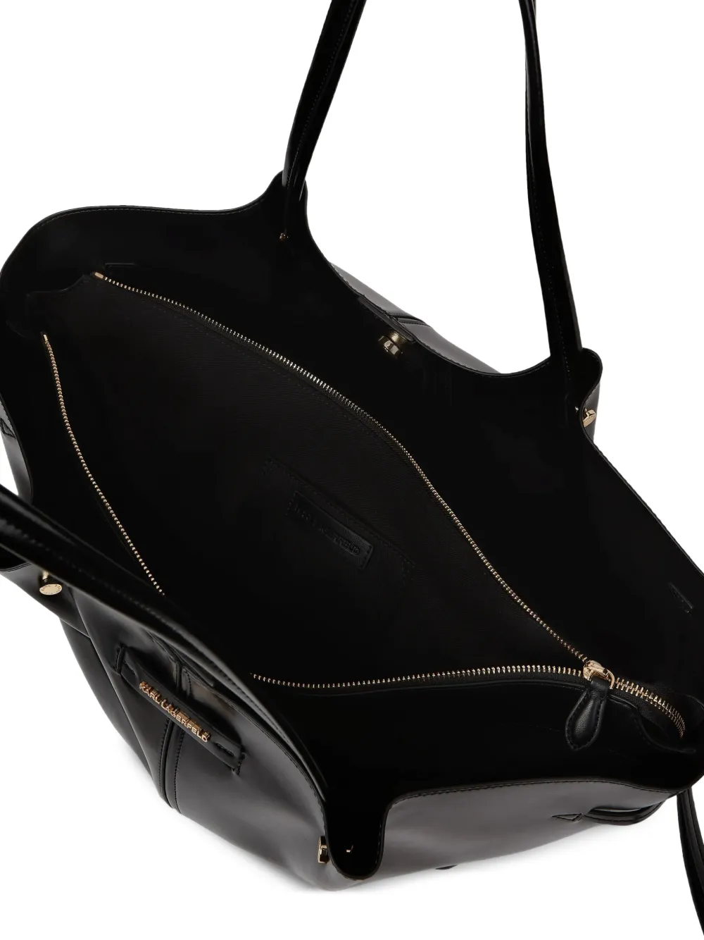 Karl Lagerfeld Medium K Pierced glanzende shopper Zwart
