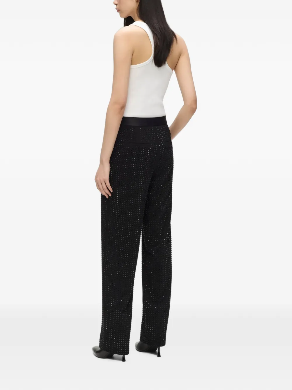 Karl Lagerfeld Pantalon met stras Zwart