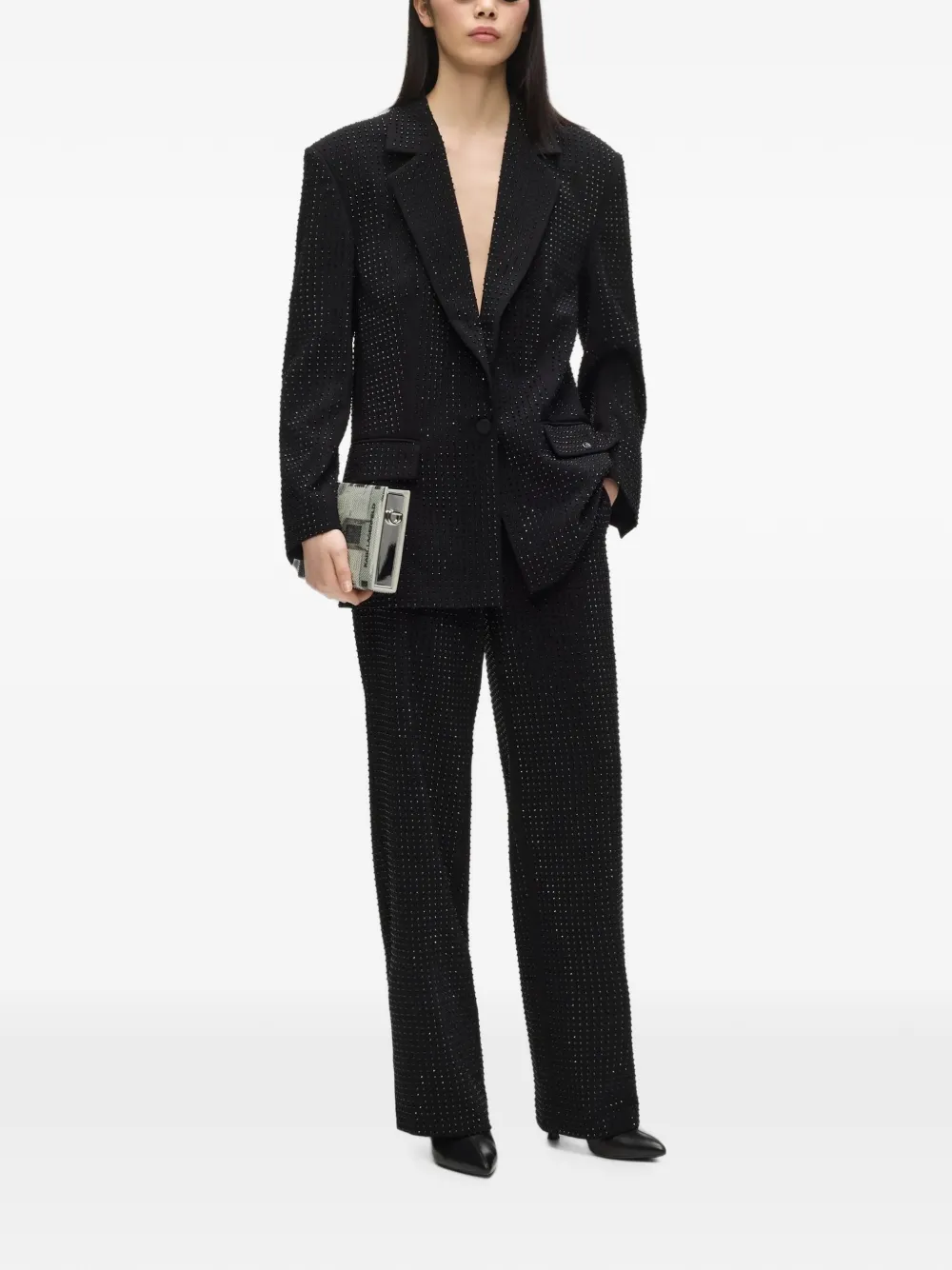 Karl Lagerfeld Pantalon met stras Zwart