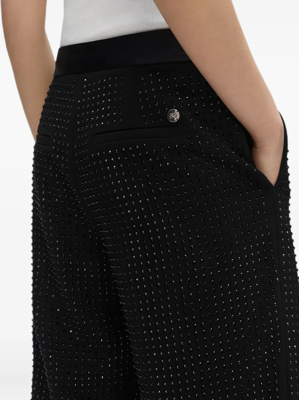 Karl Lagerfeld Pantalon met stras Zwart