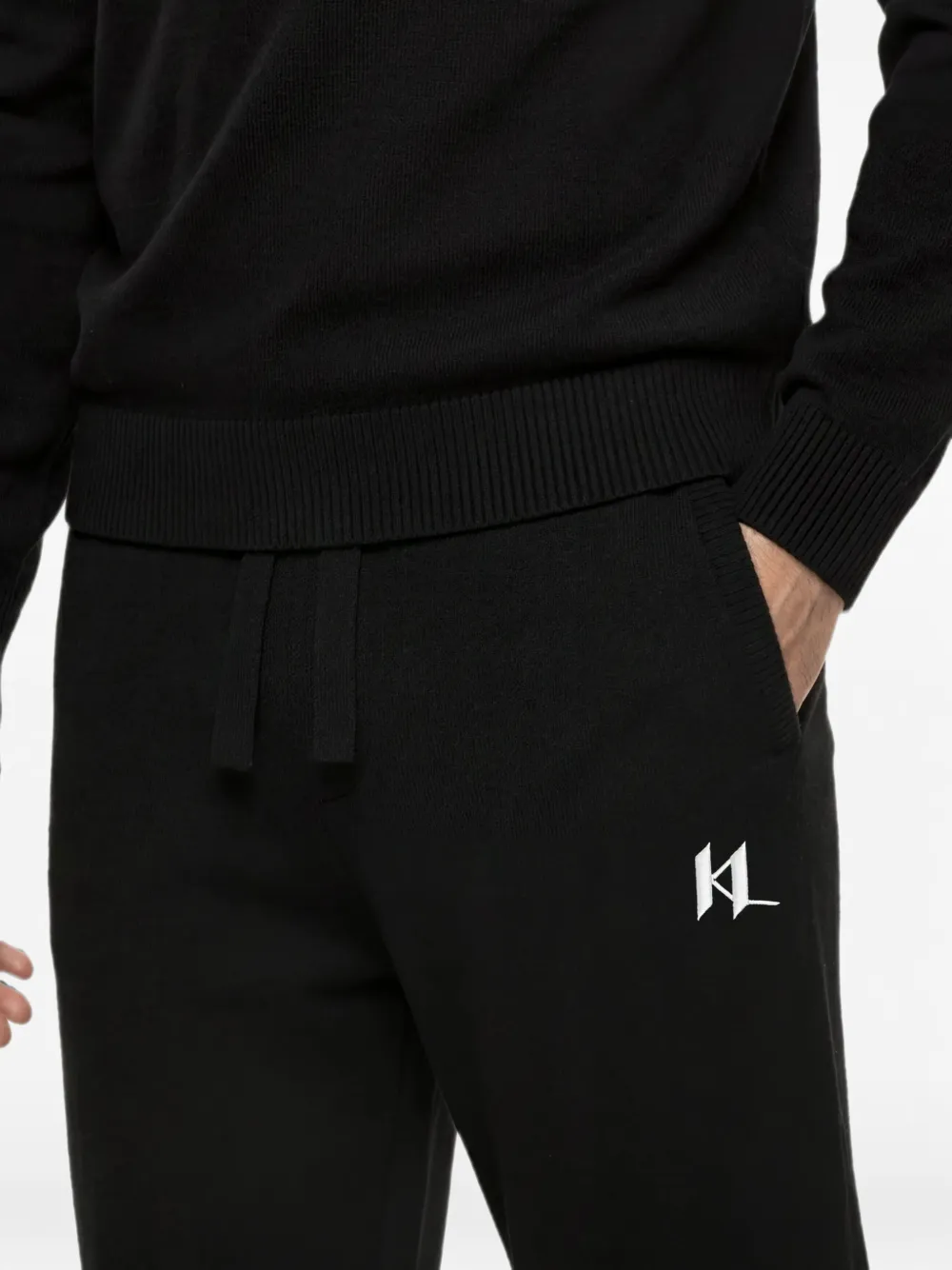 Karl Lagerfeld Trainingsbroek met trekkoord Zwart