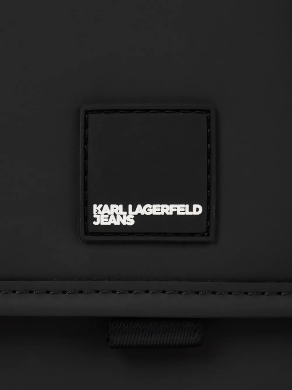 Karl Lagerfeld Jeans Reportertas van gecoat imitatieleer Zwart