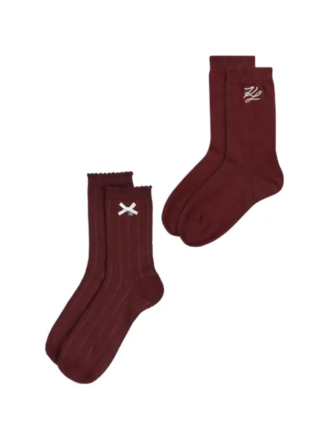Karl Lagerfeld Autograph pointelle socks (pack of two)