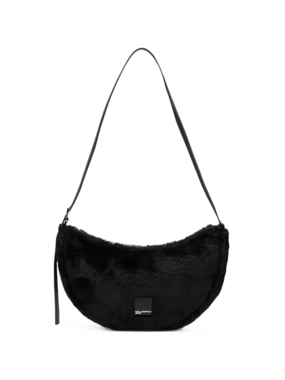 Karl Lagerfeld Jeans logo-box slingbag furry - Nero