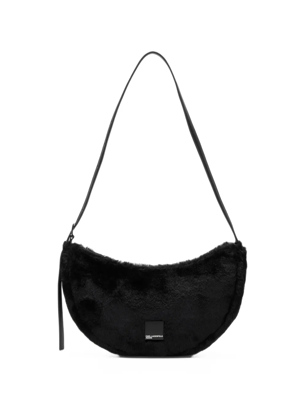 Karl Lagerfeld Jeans logo-box slingbag furry - Nero