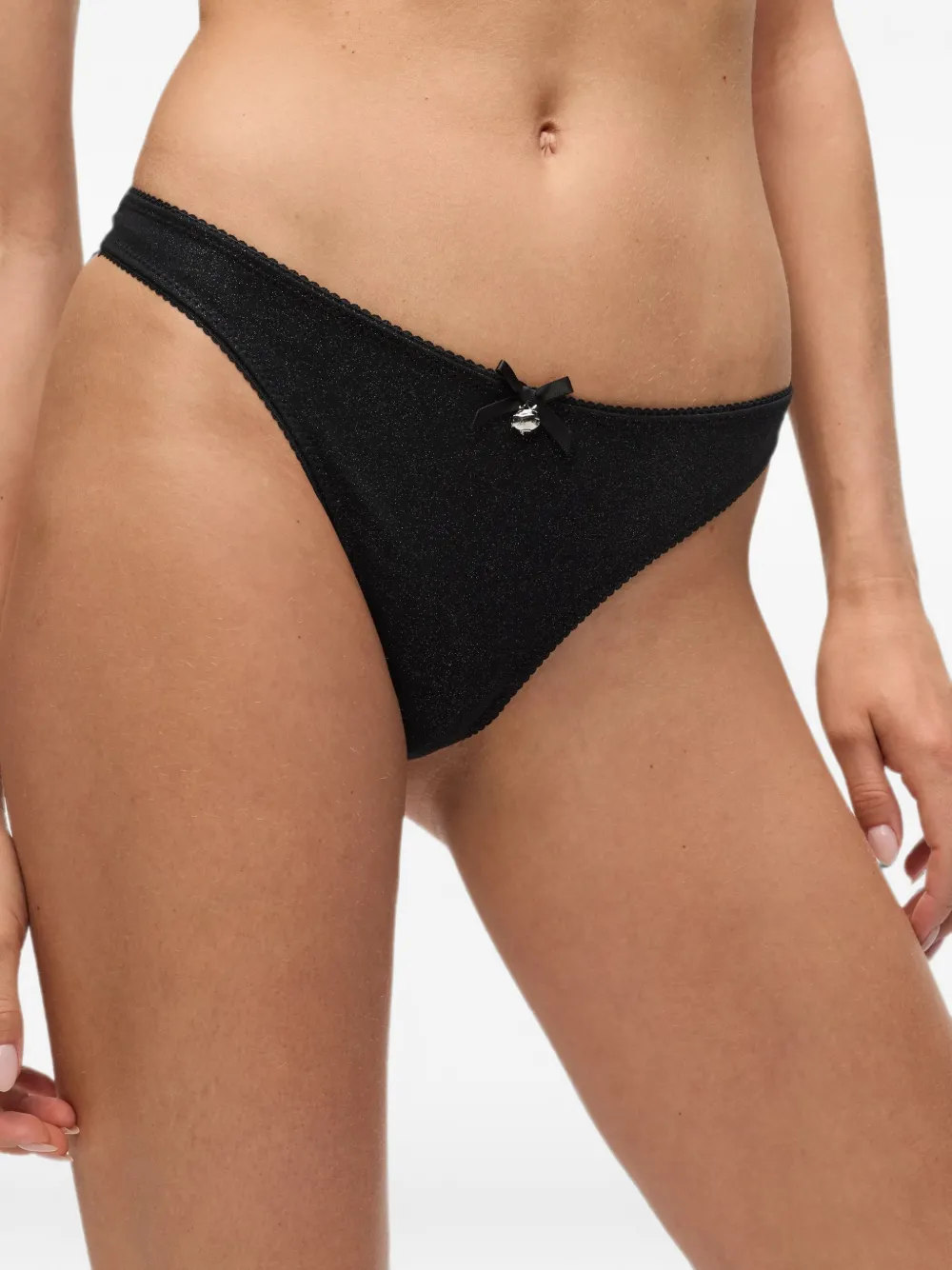 Karl Lagerfeld Ikon string met glitter Zwart