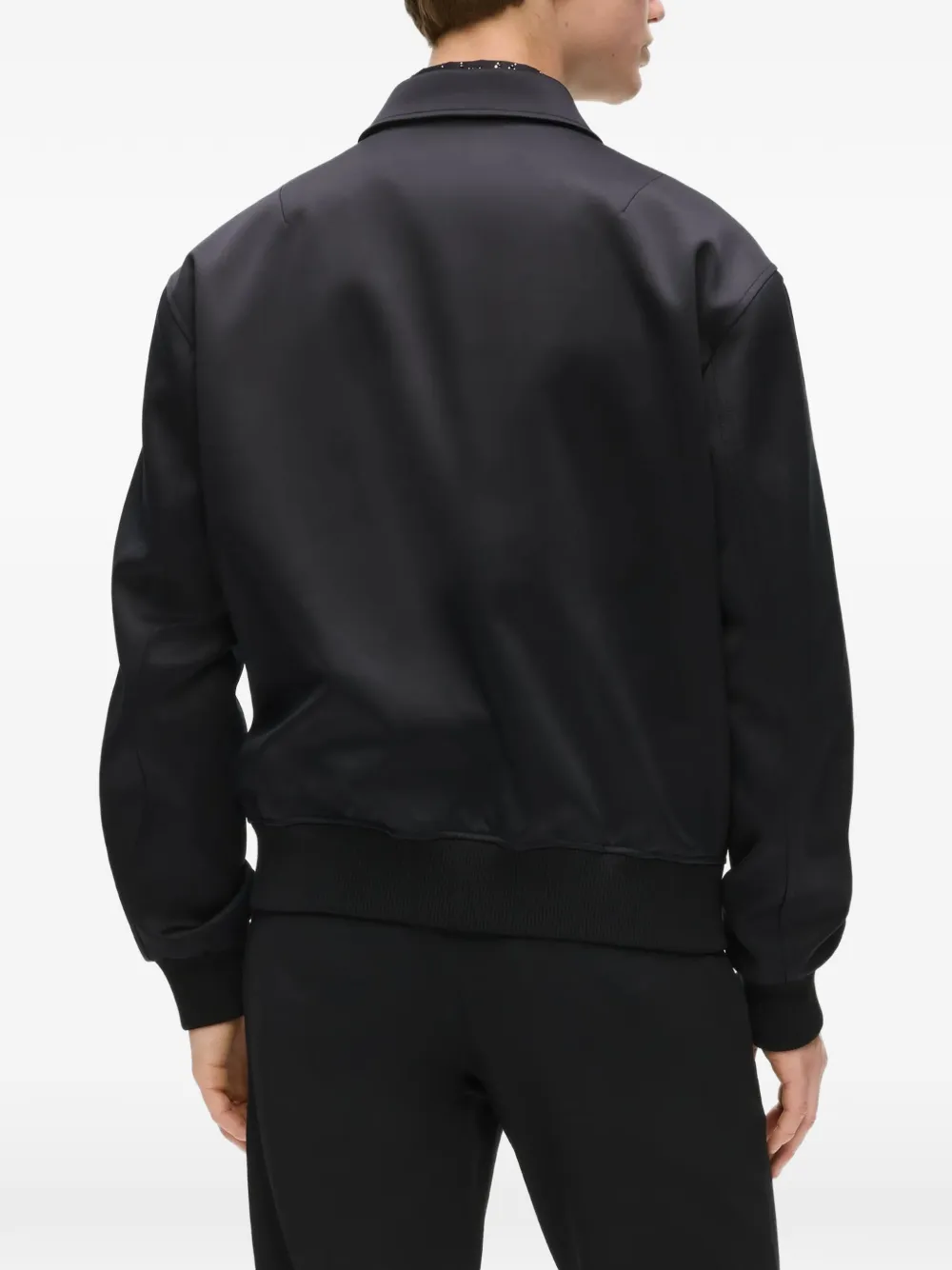 Karl Lagerfeld Satijnen bomberjack met monogram Zwart