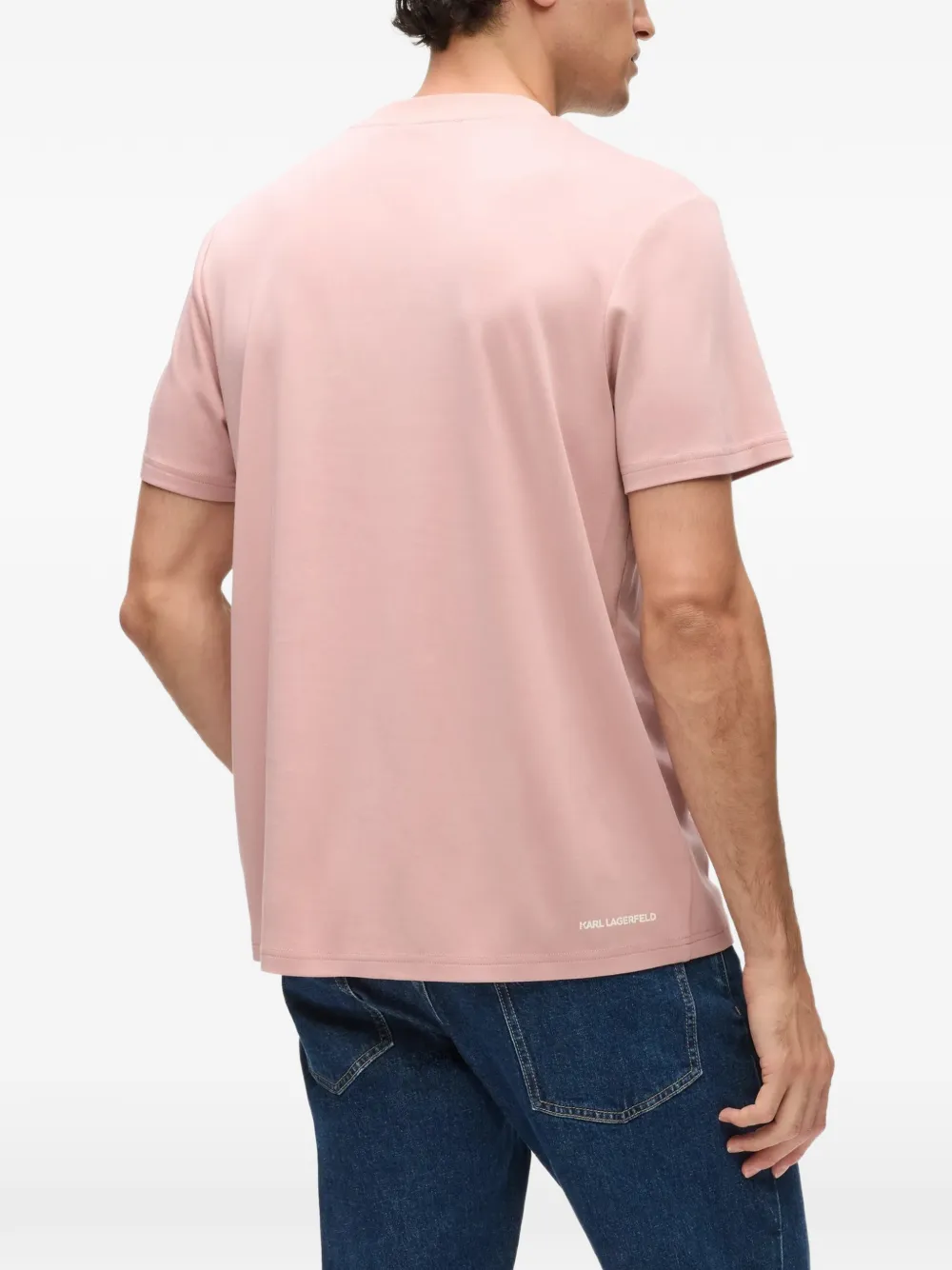 Karl Lagerfeld Monogram modal blend T-shirt Roze