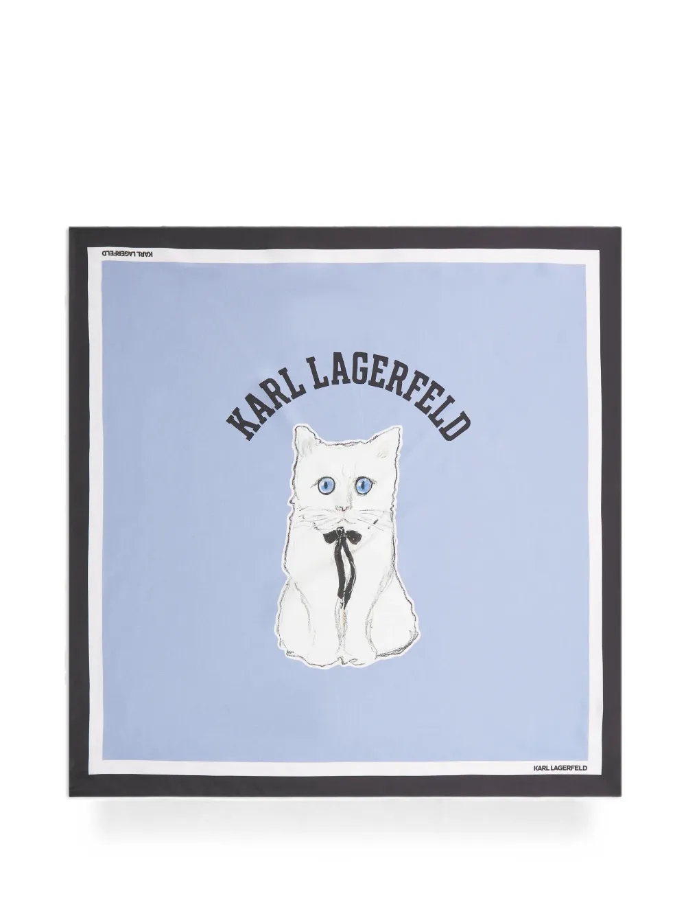 Karl Lagerfeld Ikon Choupette print silk scarf - Blu