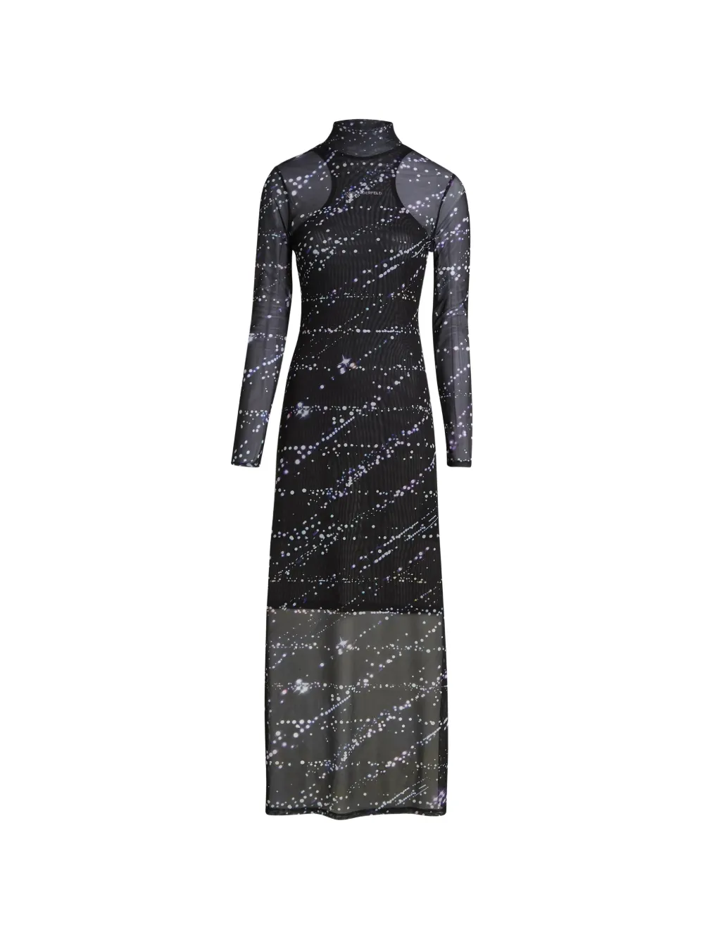 Karl Lagerfeld Jeans mesh all-over-print maxi dress - Nero