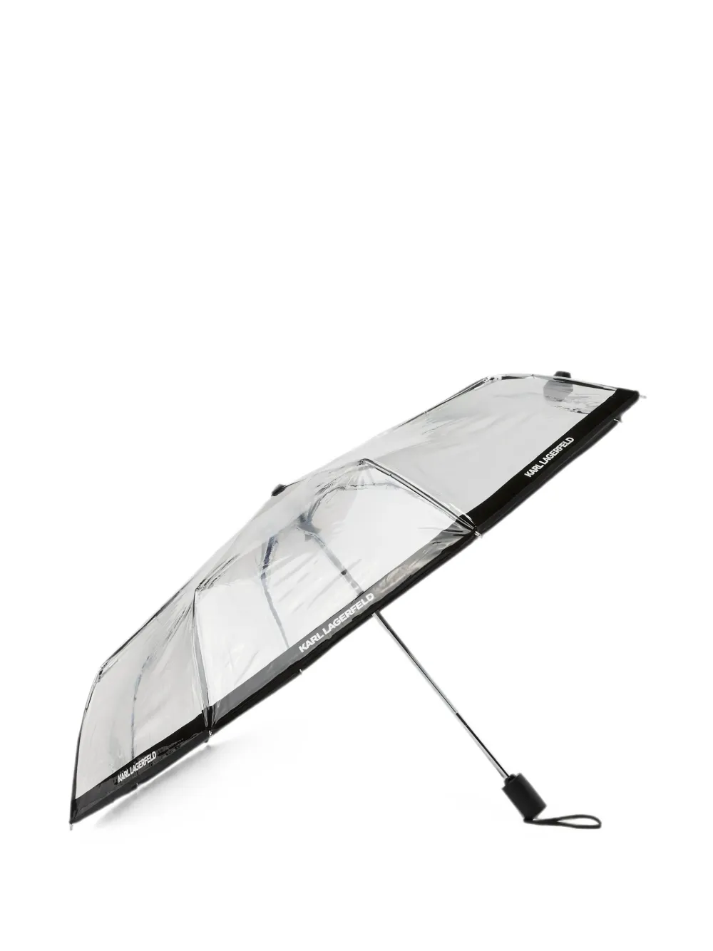 Karl Lagerfeld Kleiner transparenter Regenschirm mit Logo - Weiß