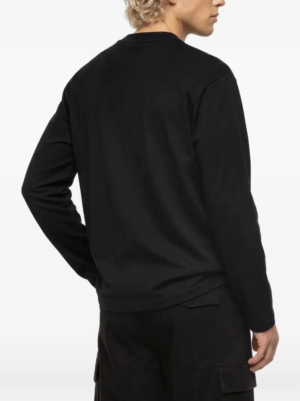 Karl Lagerfeld Jeans relaxed long-sleeved seamed T-shirt Zwart