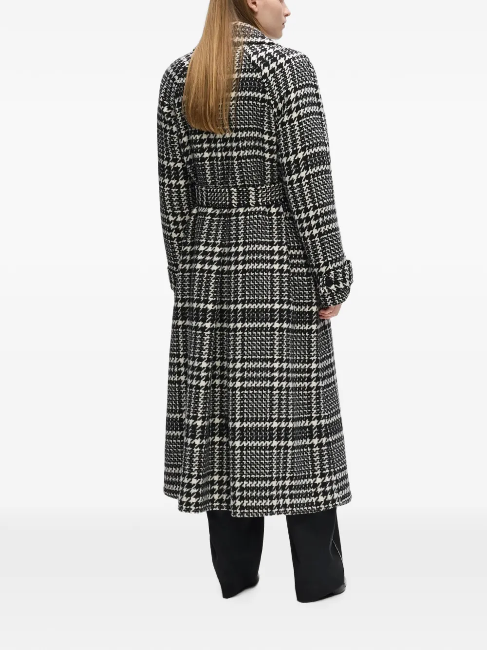 Karl Lagerfeld Jas van wolblend met pied-de-poule print Zwart