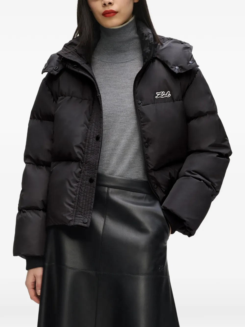 Karl Lagerfeld Donsjack met capuchon Zwart
