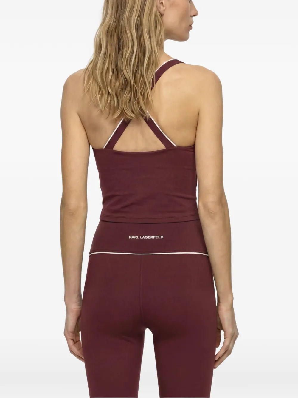 Karl Lagerfeld Athleisure tanktop met contrasterende afwerking Rood