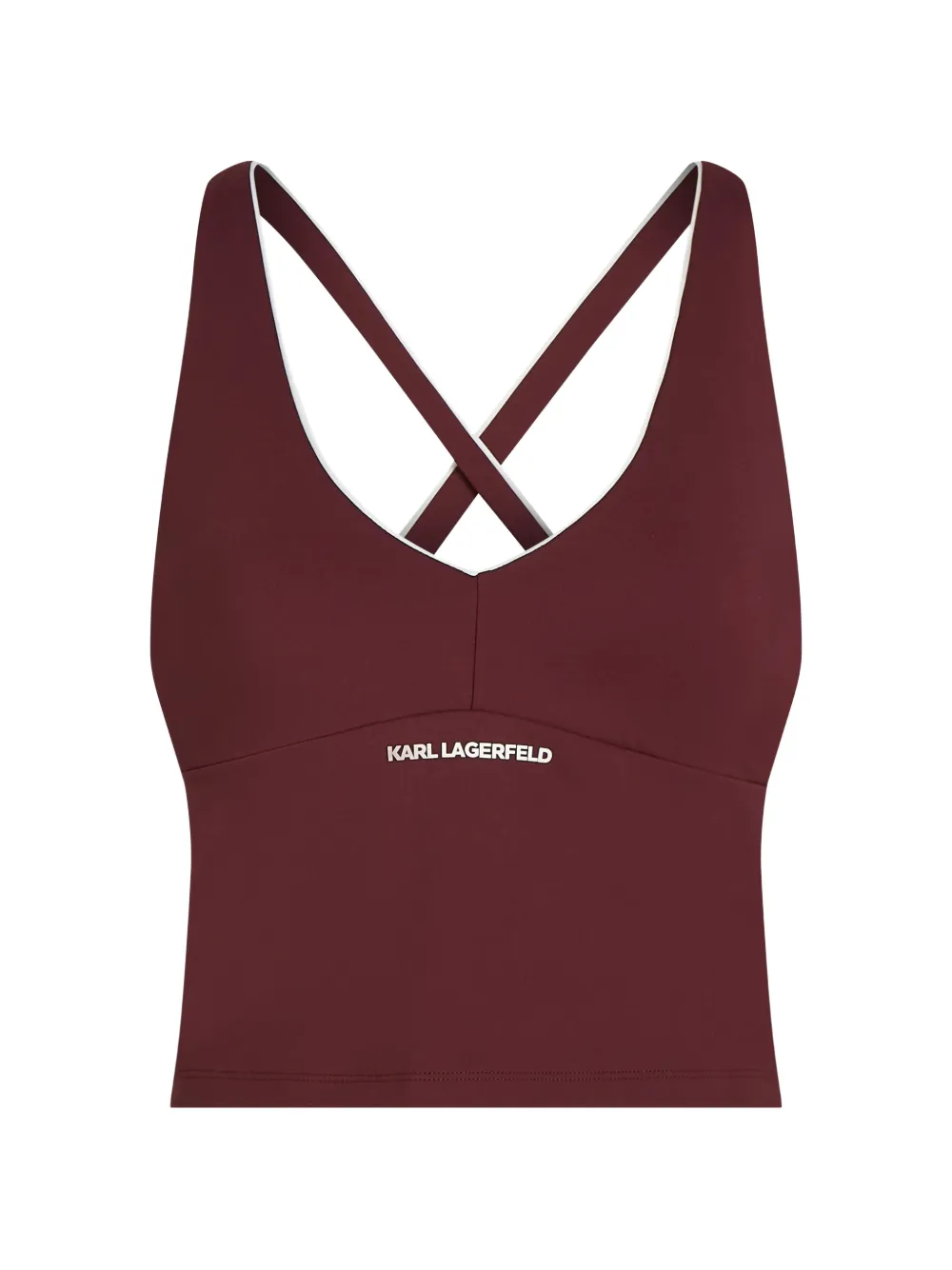 Karl Lagerfeld Athleisure-Tanktop mit Kontrastpaspeln - Rot