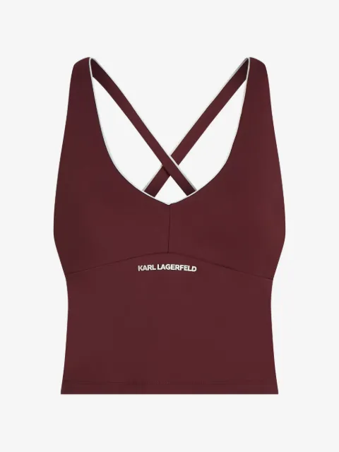 Karl Lagerfeld top sin mangas Athleisure con ribete en contraste
