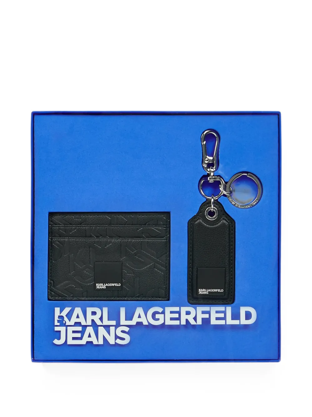 Karl Lagerfeld Jeans Pasjeshouder en sleutelhanger met logo Zwart