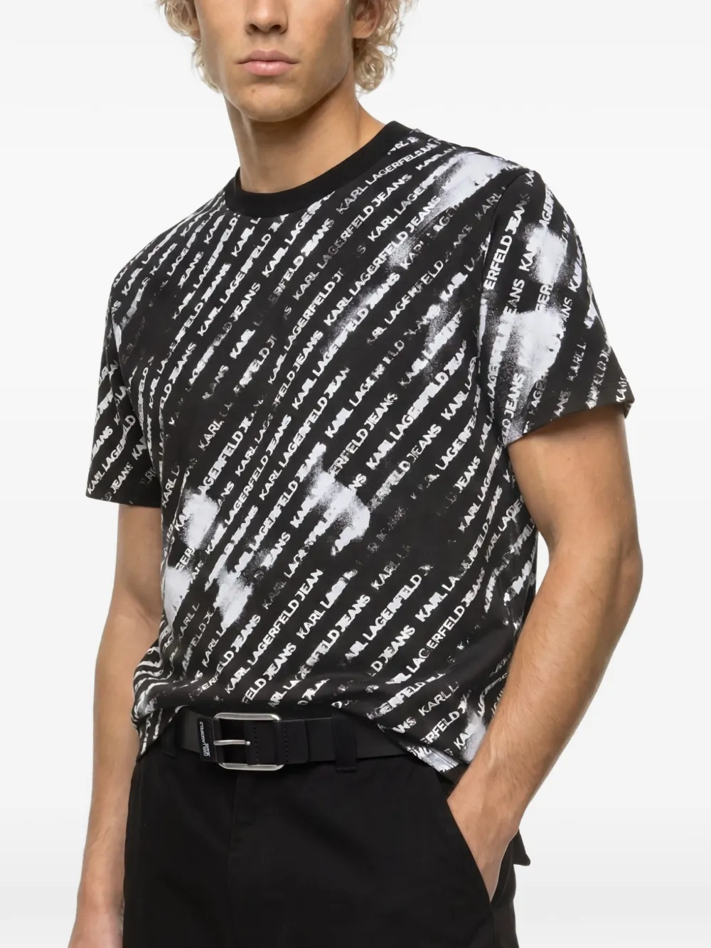 Karl Lagerfeld Jeans T-shirt met logoprint Zwart