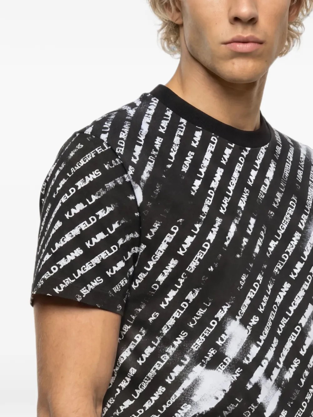 Karl Lagerfeld Jeans T-shirt met logoprint Zwart