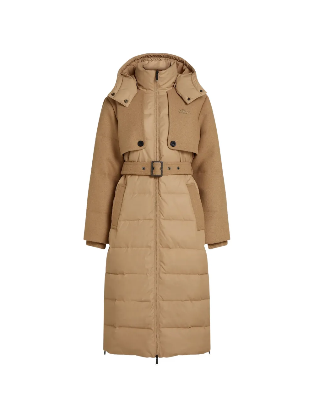 Karl Lagerfeld Donsjack met ceintuur Beige