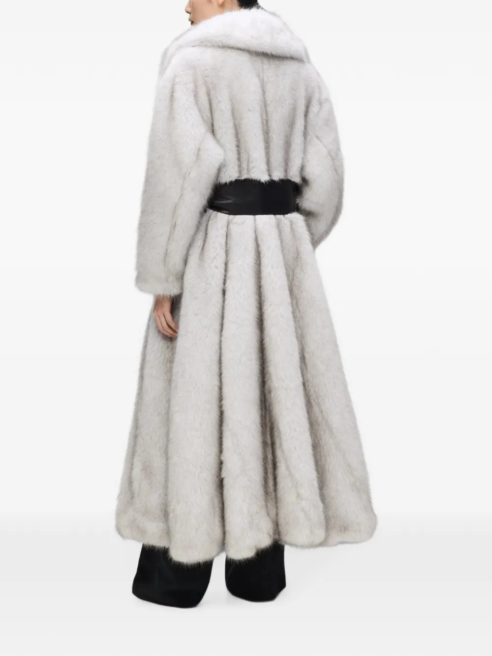 Karl Lagerfeld Karl Studio lange jas van imitatiebont Wit