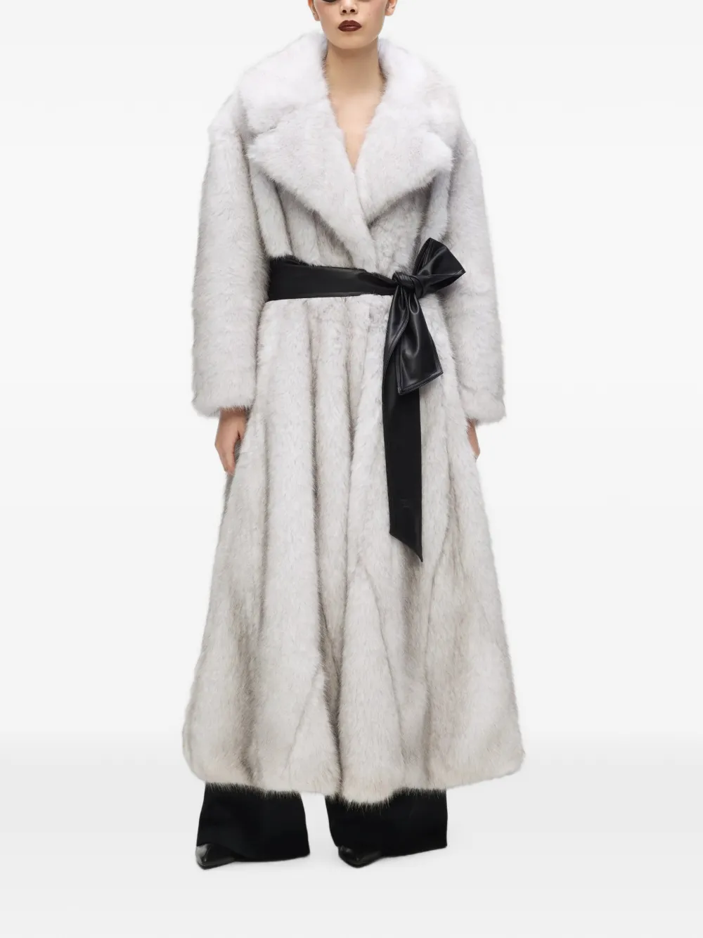 Karl Lagerfeld Karl Studio lange jas van imitatiebont Wit