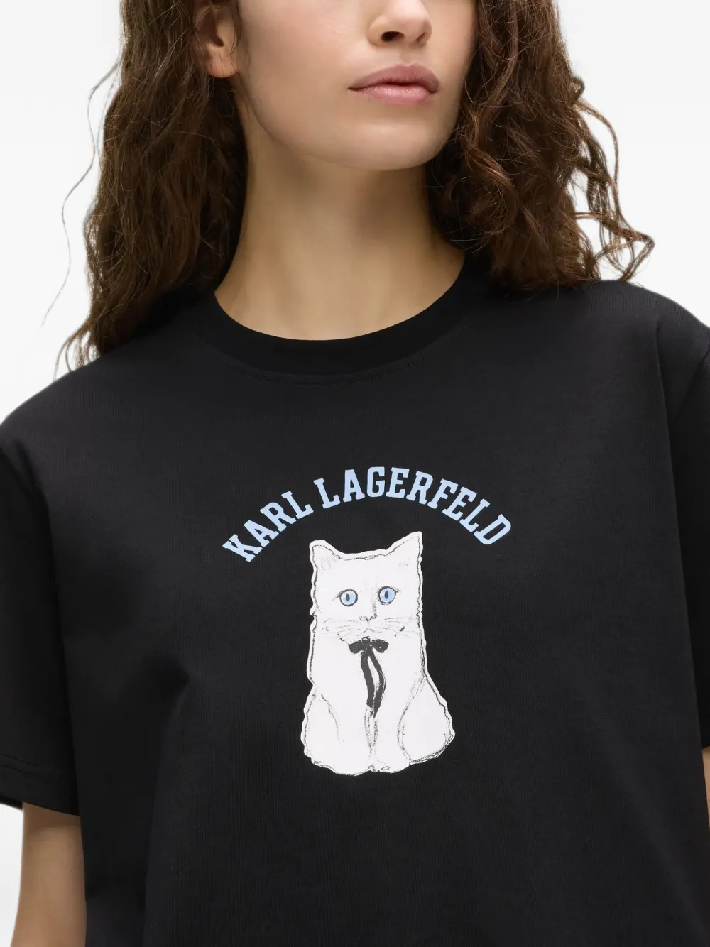 Karl Lagerfeld Ikon Choupette T-shirt Zwart