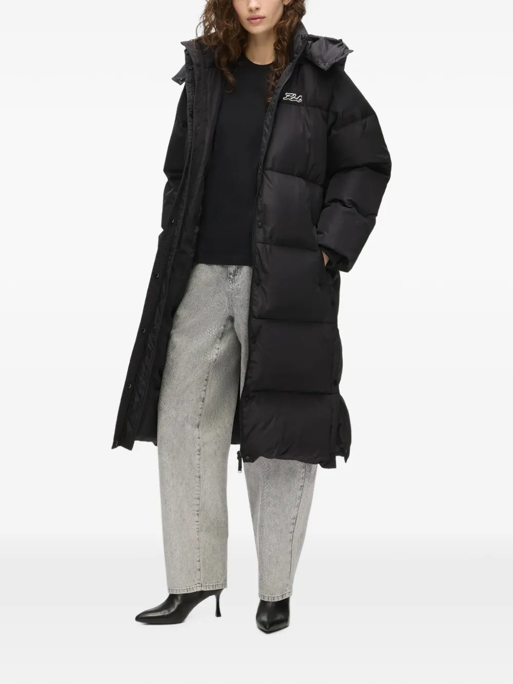 Karl Lagerfeld Donsjack met capuchon Zwart