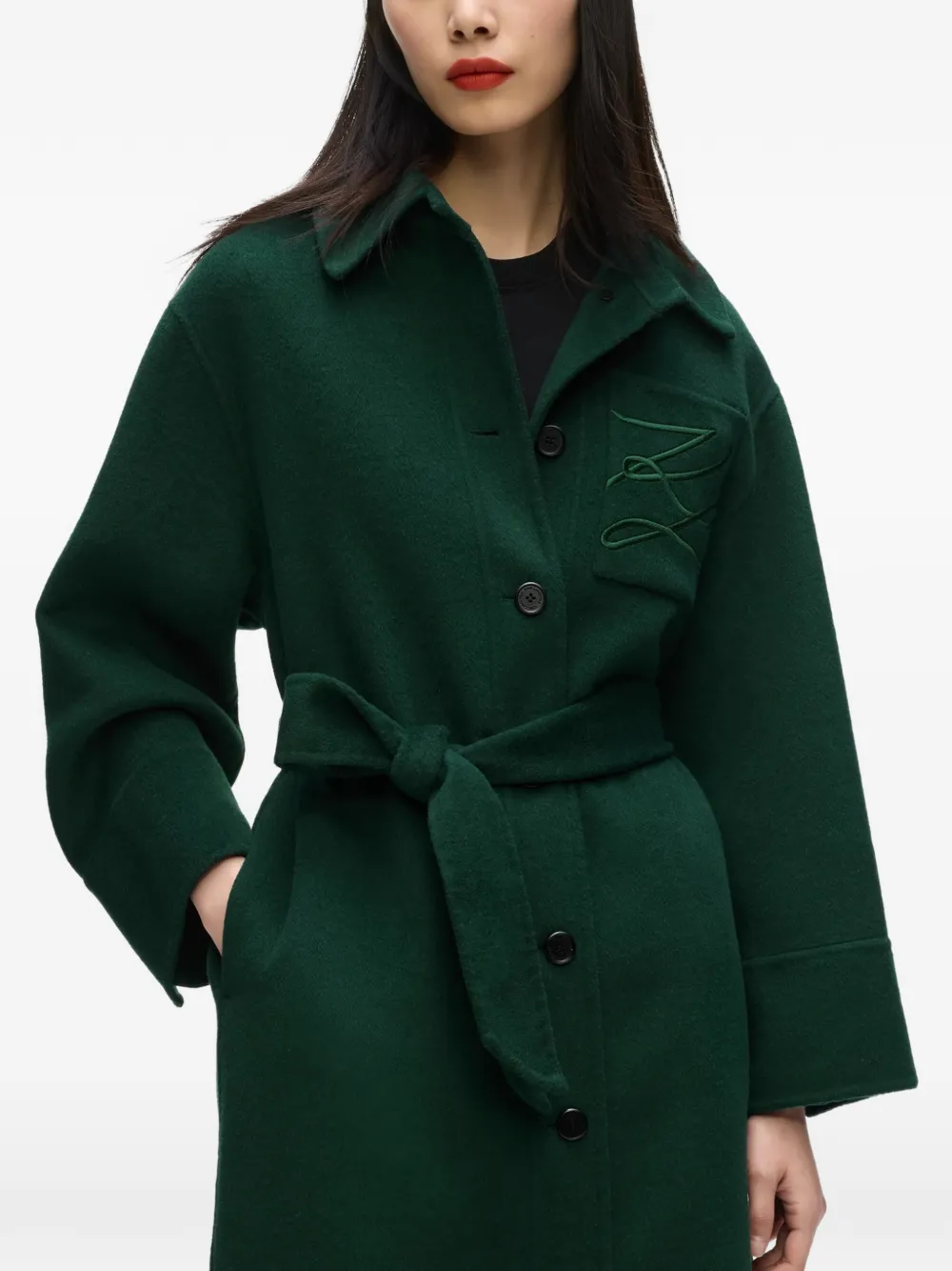 Karl Lagerfeld Wollen jas Groen